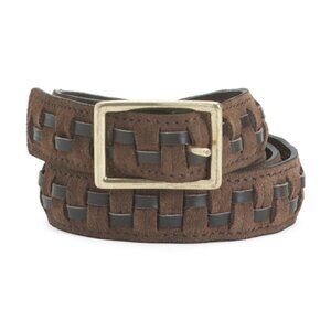 Officina Brown Woven Leather Belt